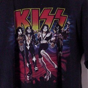 Vtg Kiss Destroyer Black T Shirt 76'-96' 20 Years of Destruction Cronies USA